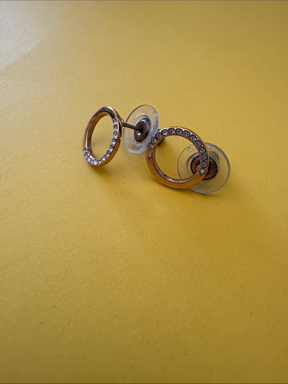 Swarovski Rose Gold Crystal Circle Stud Earrings